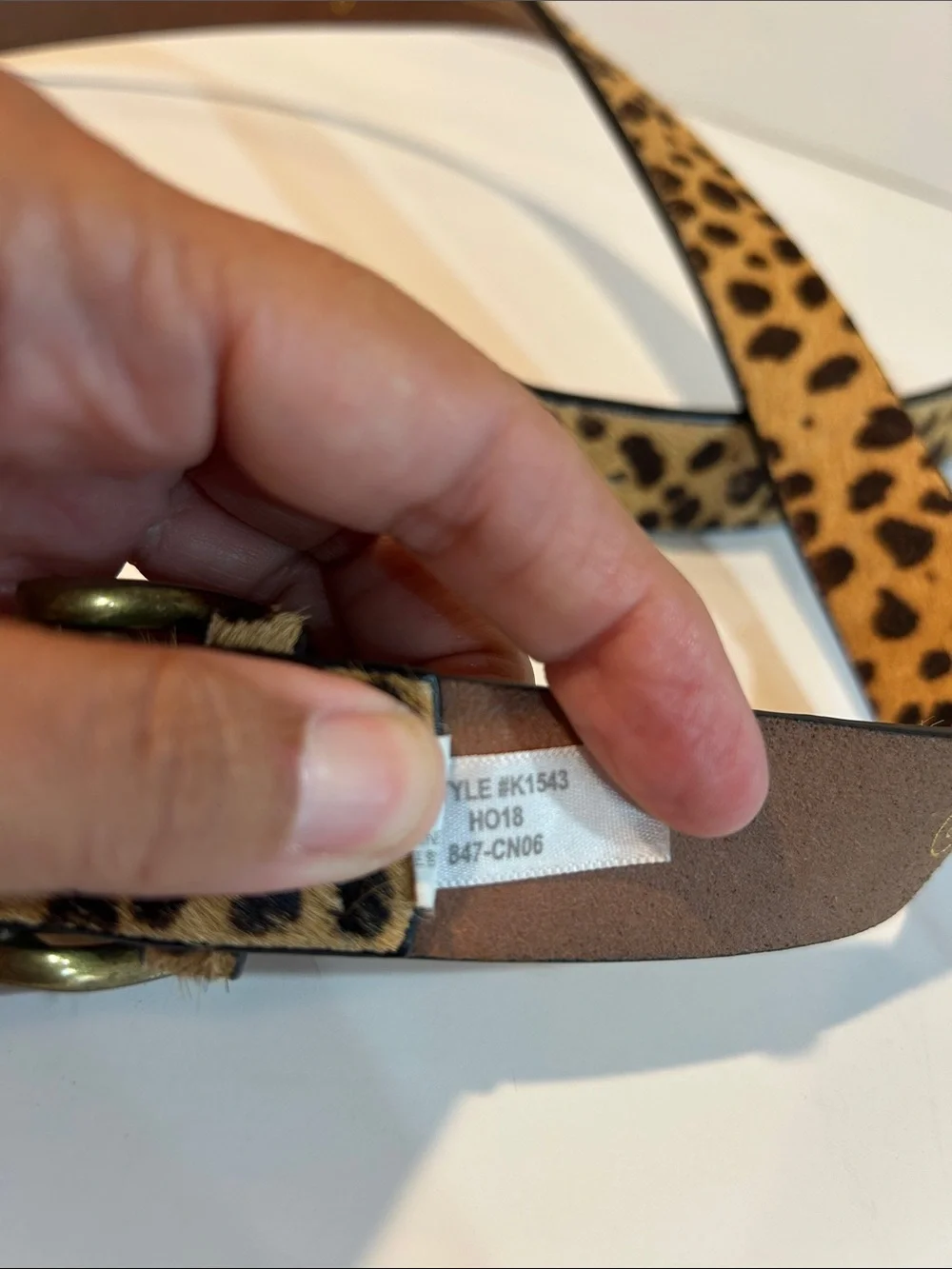 JCrew Calf Hair Belt in Leopard Print